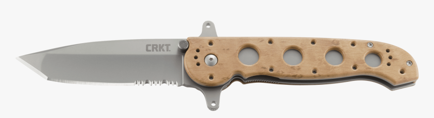 14zsf Desert Tanto With Triple Point™ Serrations - Crkt Wood Grain Knife, HD Png Download
