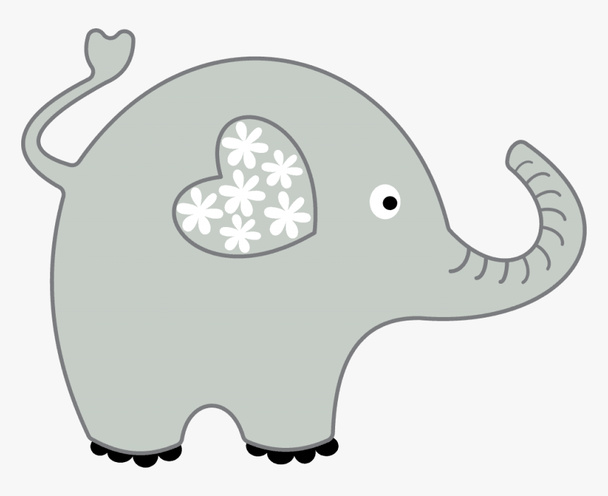 Cool Of Image Gray - Elephant With Heart Ear, HD Png Download