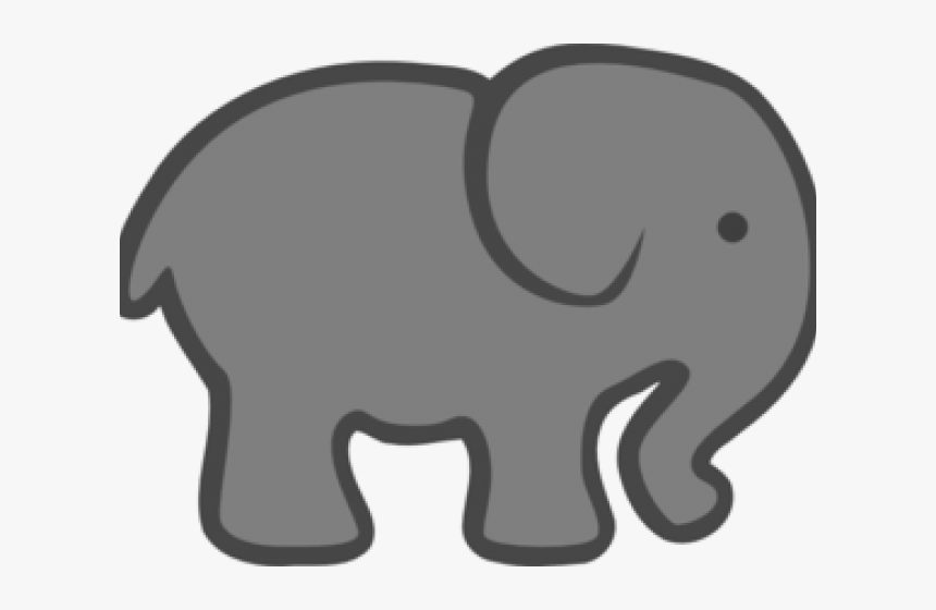 Gray Clipart Baby Elephant - Grey Elephant Clip Art, HD Png Download