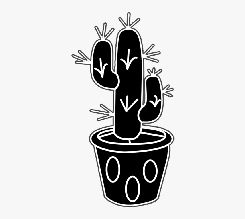 Cactus Silhouette - Prickly Pear, HD Png Download