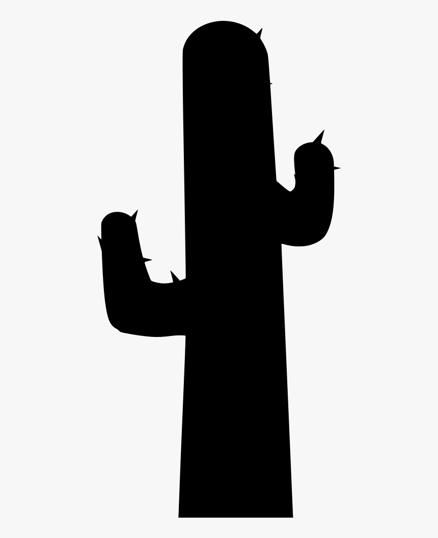 Transparent Silhouette Cactus Clipart , Png Download - Silhouette Image Png Cactus, Png Download