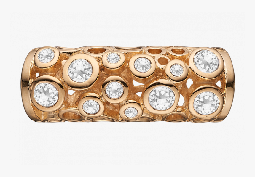 Sparkling Universe, Long Gold Plated Charm With 15 - Diamond, HD Png Download