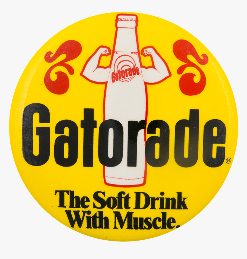 Gatorade Soft Drink With Muscle Advertising Button - Label, HD Png Download