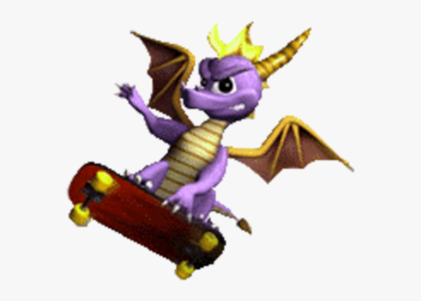 Spyro The Dragon Png - Spyro On A Skateboard, Transparent Png