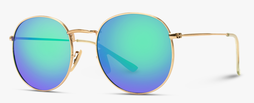 Retro Round Polarized Metal Frame Hipster Sunglasses - Reflection, HD Png Download