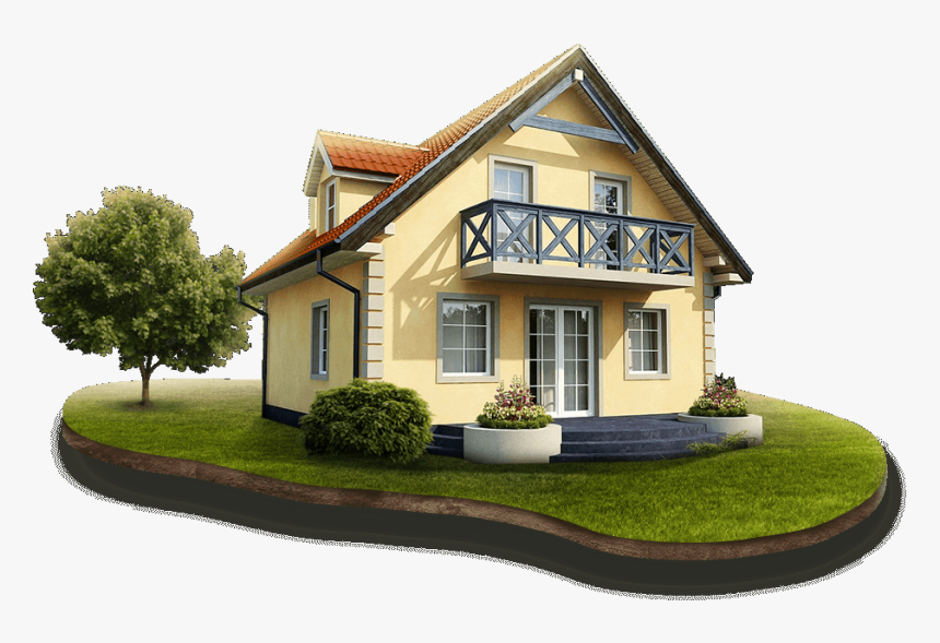 House Png On Green Field - Transparent Background Home Png, Png Download