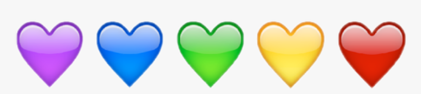 #rainbow #heart #love #emot #kawaii #cute #shine #aesthetic - Heart, HD Png Download