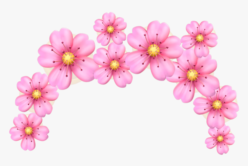 Pink Flower Crown Emoji Pinkfloweremojicrown Remixit - Transparent Emoji Flower Crown, HD Png Download