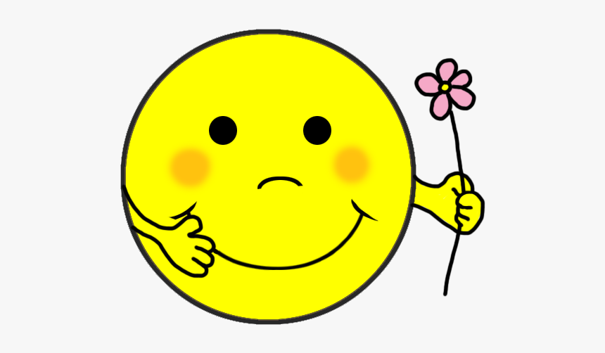 Smiley Face With Flower - Smiley, HD Png Download