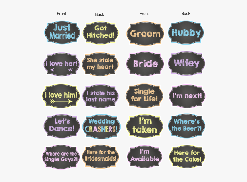 Props Chalkboard Wedding, HD Png Download
