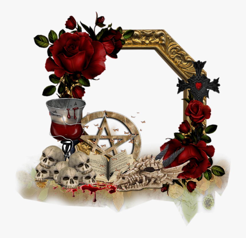 Cadre Halloween, Gothique - Corner Rose Background Png, Transparent Png