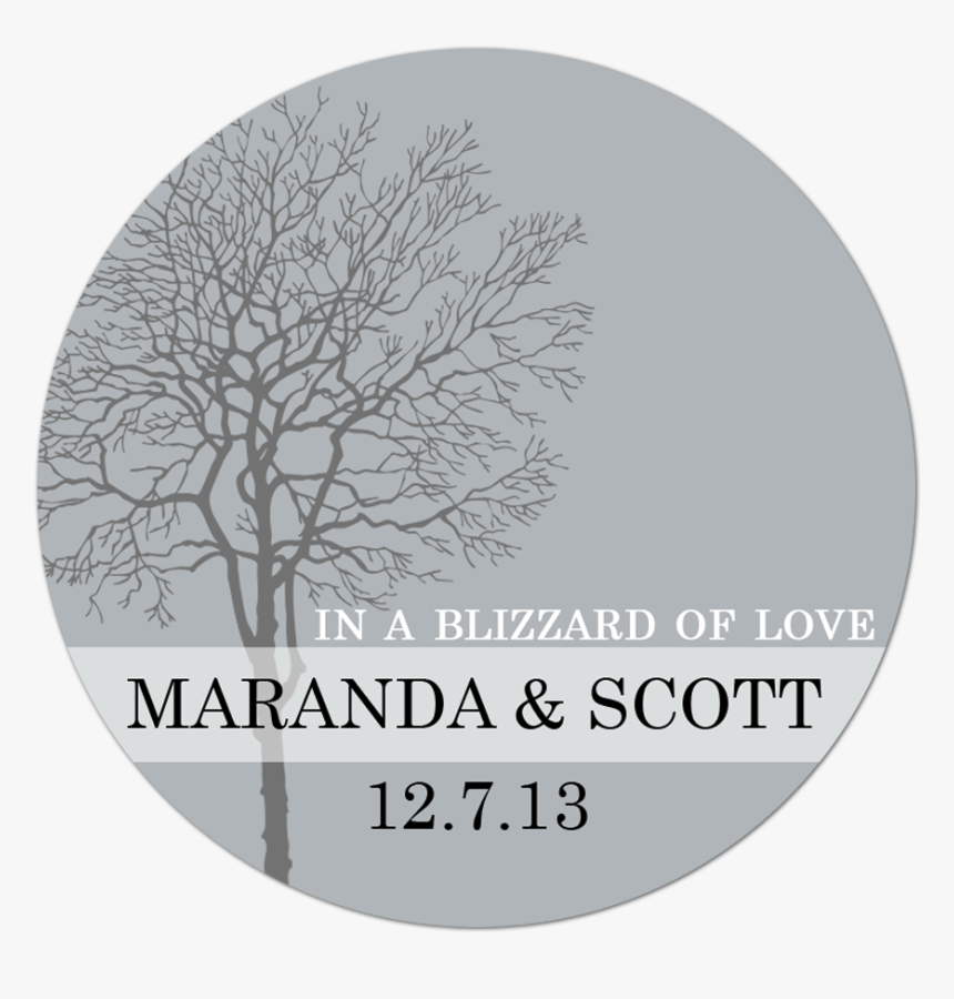 Winter Tree Personalized Sticker Wedding Stickers - Gianni Notaro, HD Png Download