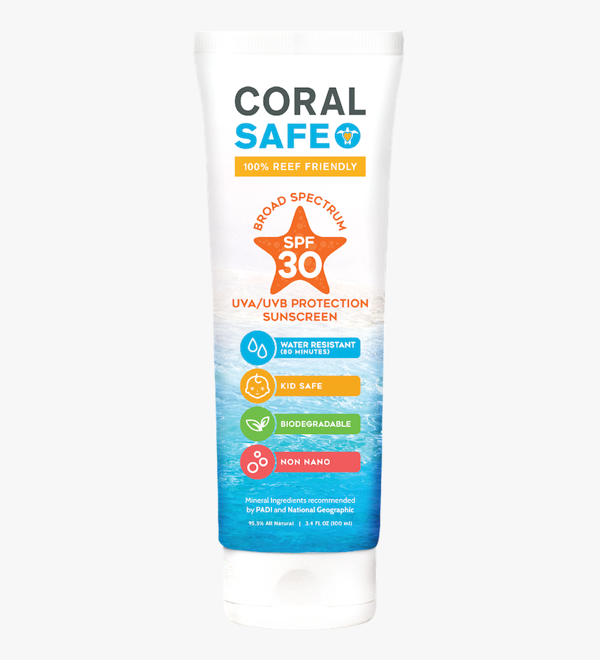 Coral Safe Spf 30 Travel Size Sunscreen Lotion - Sunscreen, HD Png Download