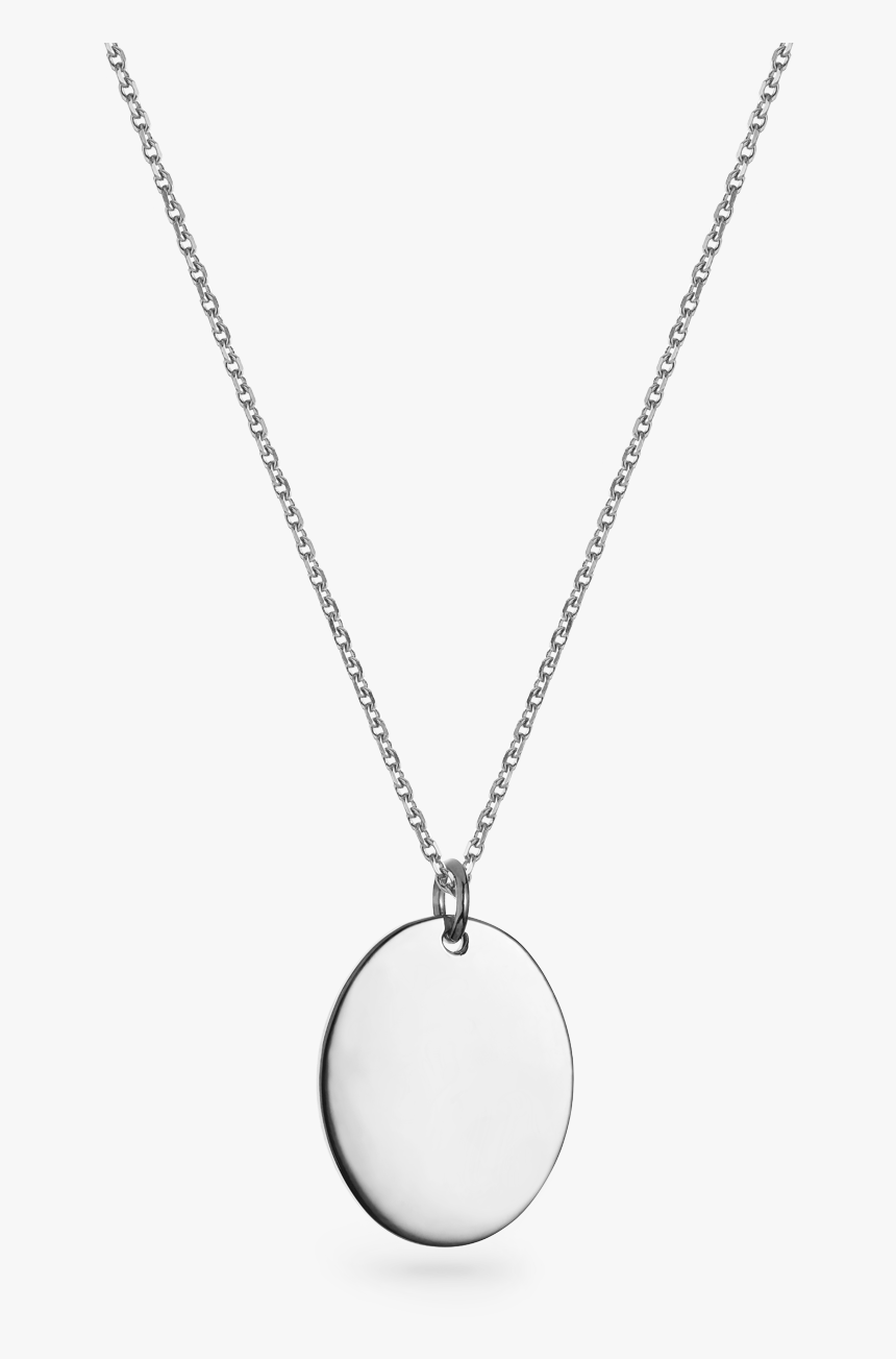 18ct White Gold Large Oval Pendant - Locket, HD Png Download