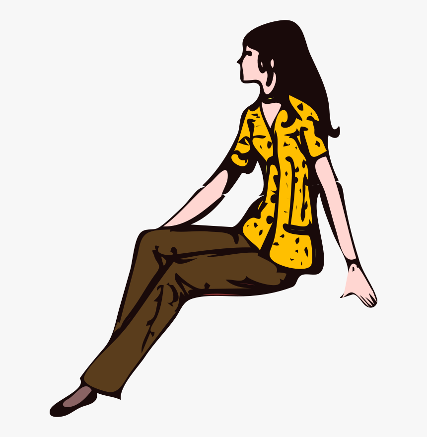 Transparent Sitting Clipart - Sitting Woman Clipart, HD Png Download