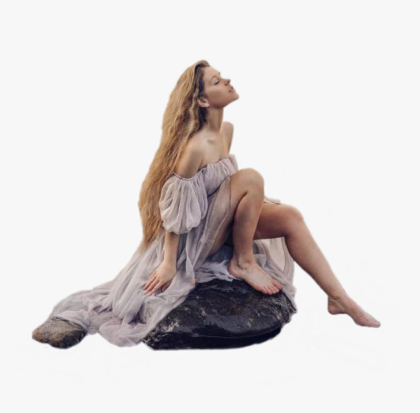 #freetoedit #girl #sitting #alone #picsart #mysticker - Figurine, HD Png Download