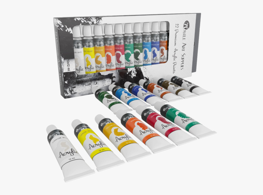 Castle Art Supplies Acrylic Paint Set Pack Of 12 Colors - Tubos De Pintura Acrilica, HD Png Download