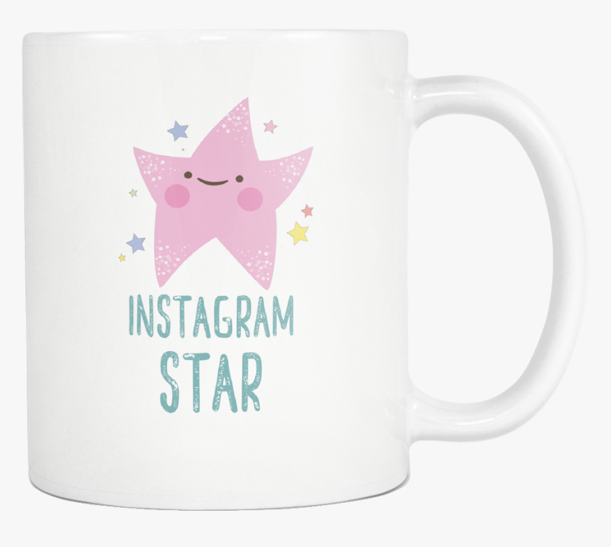 White Mug Instagram Star2 Drinkware Buy Now - Coffee Cup, HD Png Download
