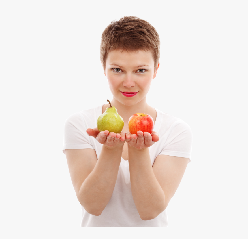 Girl With Apple Png, Transparent Png