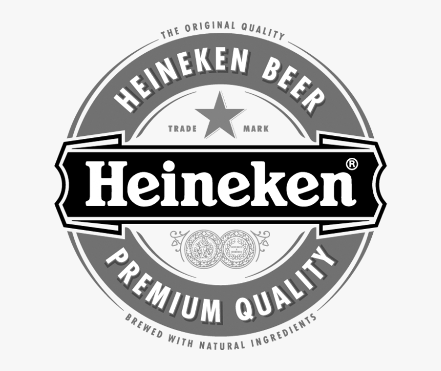 Heineken Logo Scroll 2 - Heineken Logo Black And White, HD Png Download