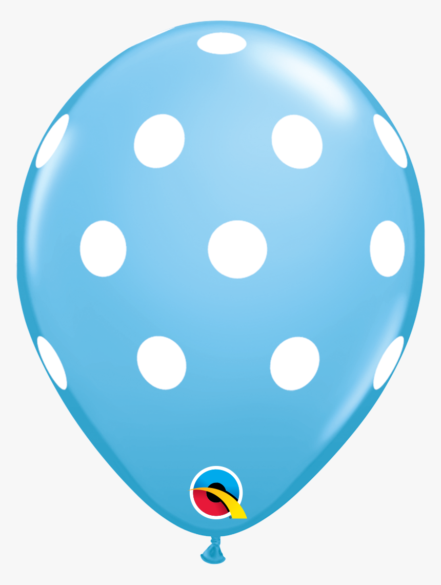 Pale Blue With White Polka Dots - Balloons Individual Polka Dots, HD Png Download