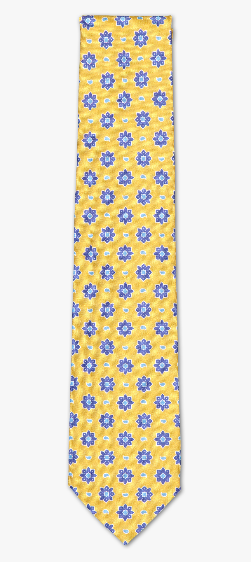 Isaia Tie Yellow Blue Medallion - Necktie, HD Png Download