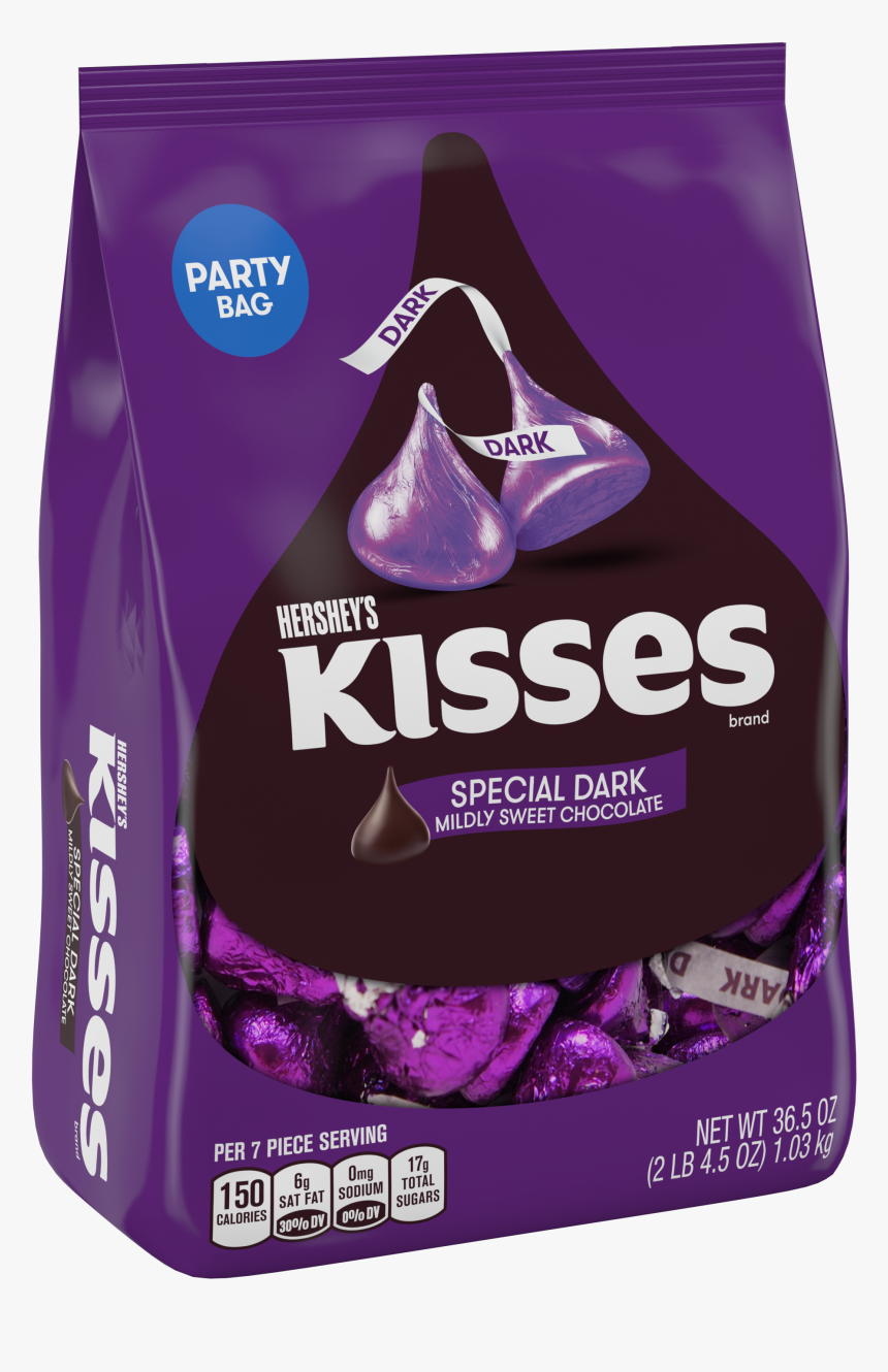 Kisses, Special Dark Mildly Sweet Chocolate Candy, - Dark Chocolate Hershey Kisses, HD Png Download