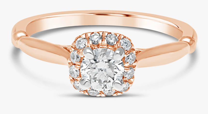 Propose Tonight 14k Rose Gold Princess Diamond Halo - Pre-engagement Ring, HD Png Download