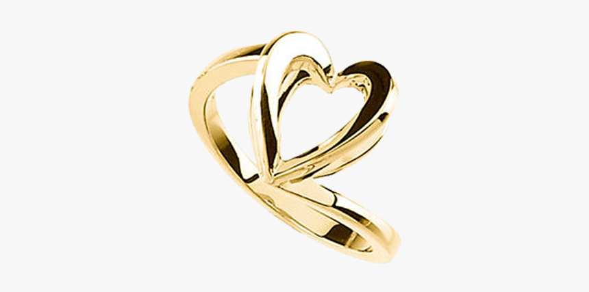 Shadow Box Gold Heart Ring - Heart, HD Png Download