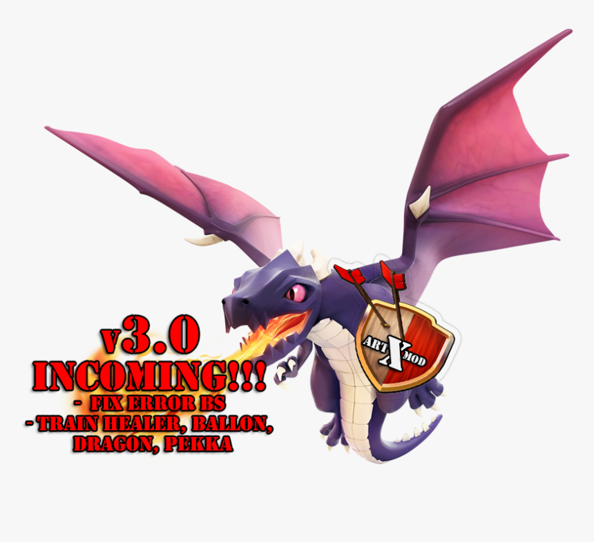 Monday, 23 March - Clash Of Clans Characters Dragon, HD Png Download
