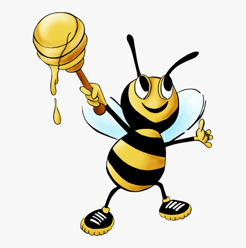 Free Cartoon Honey Bee Clip Art - Honey Bee Clipart Transparent, HD Png Download