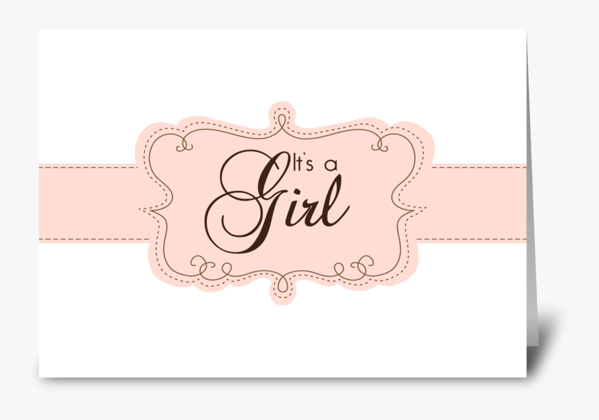 It S A Girl Birth Announcement Greeting Card - Greeting Card Design Png, Transparent Png