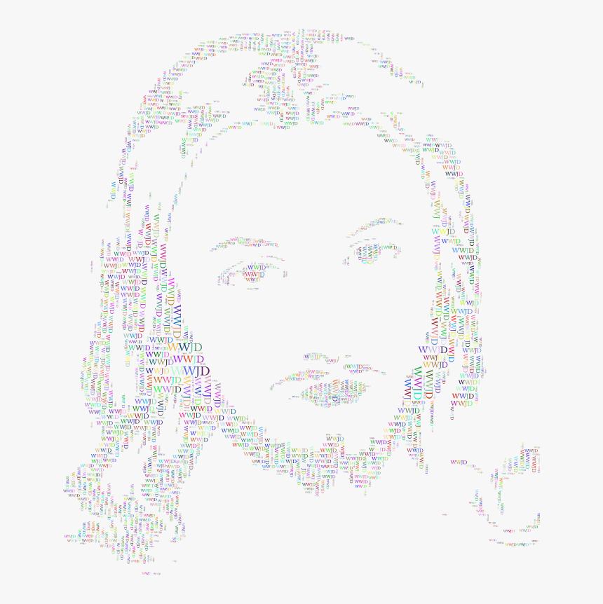 Jesus Christ Face Typography Prismatic - Drawing, HD Png Download