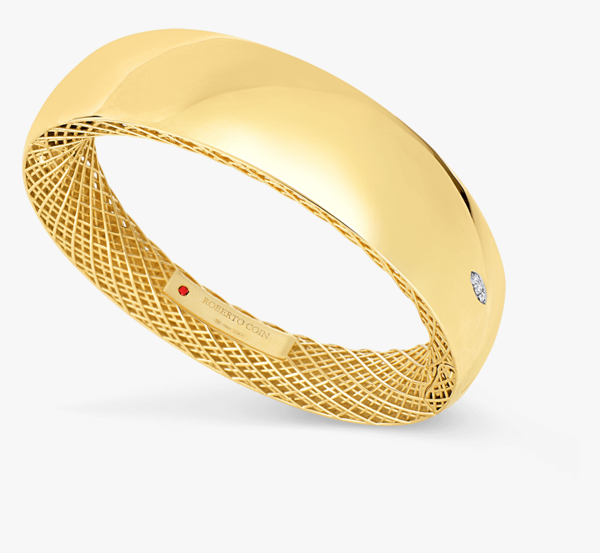 18k Yellow Gold Wide Bangle, HD Png Download