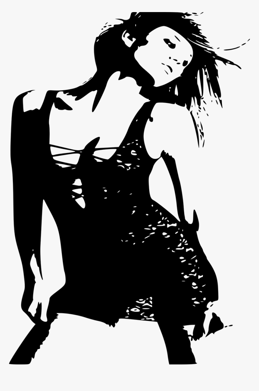 Dance Party Female - Dancing Party Girl Silhouette, HD Png Download