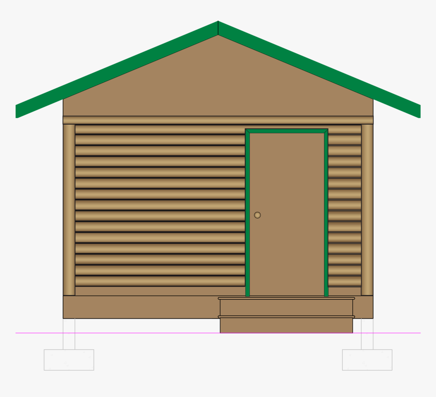 Crescent Moon Log Cabin Front View - Lumber, HD Png Download