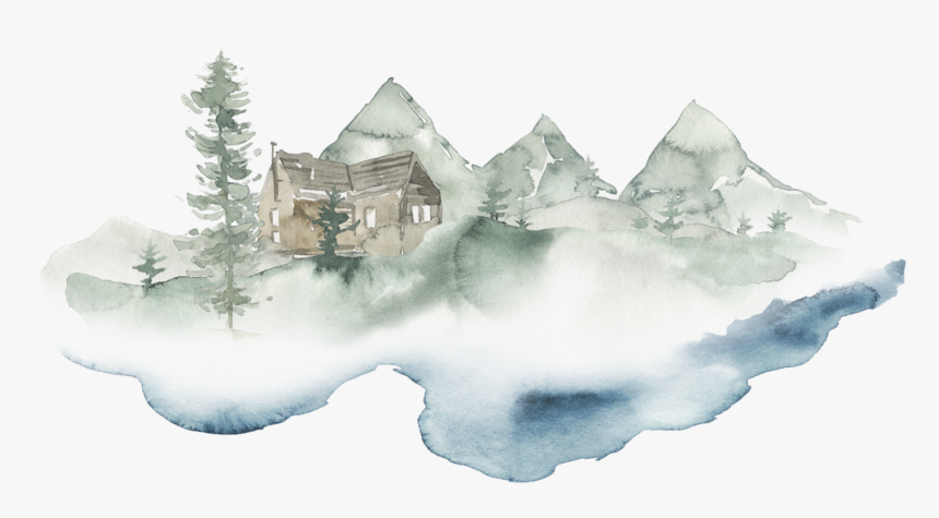 Cabin Watercolor - Watercolor Paint, HD Png Download