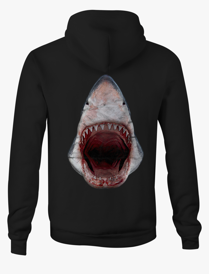 Zip Up Hoodie Great White Jaws Shark Hooded Sweatshirt - Great White Shark, HD Png Download