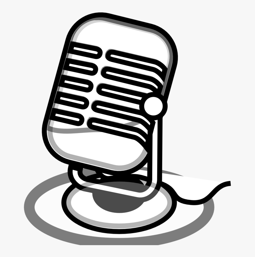 Radio Microphone Clipart - Mic Clipart Black And White, HD Png Download