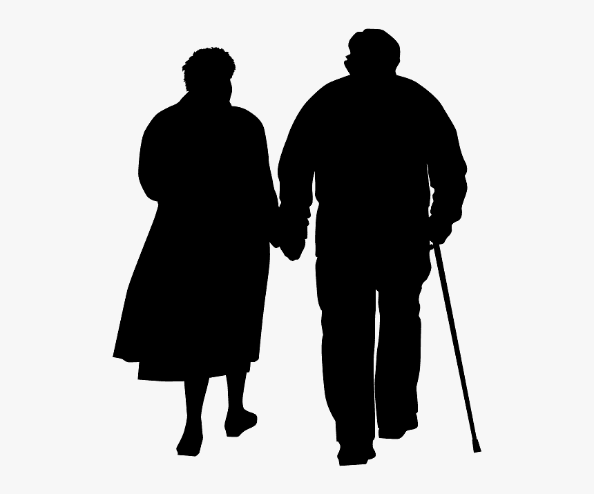 Couple Walking Silhouette Png, Transparent Png