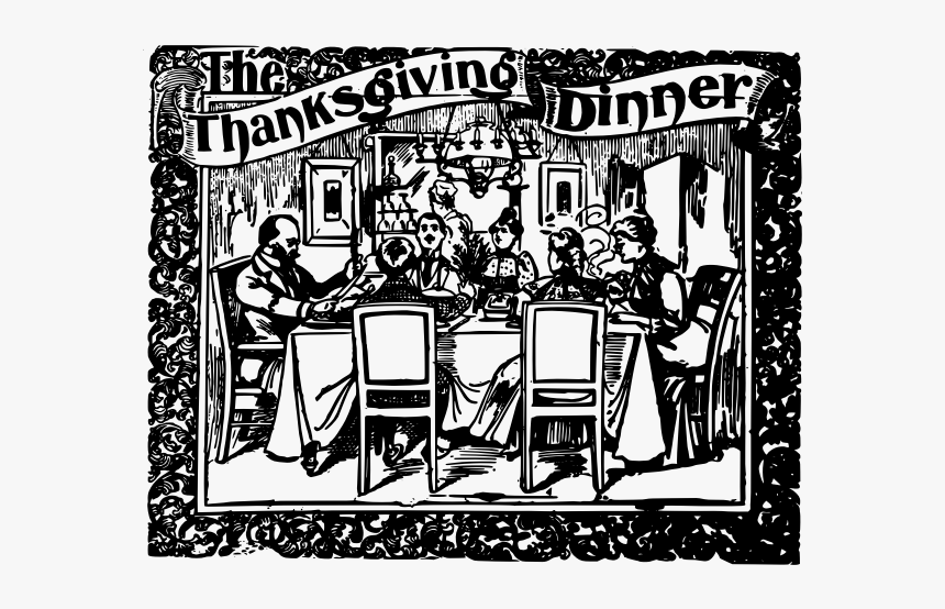 Thanksgiving Dinner Banner With Border Vector Graphics - Illustration, HD Png Download