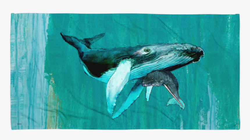 Humpack W Calf Underwater Towel Mockup Flat Flat White - Fish, HD Png Download