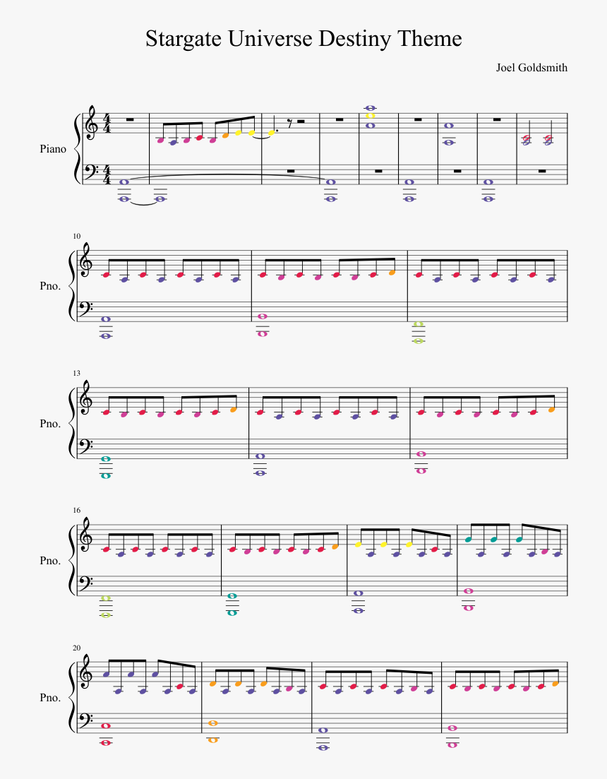 Stargate Universe Destiny Theme Sheet Music Composed - Thunderclouds Piano Sheet Music, HD Png Download