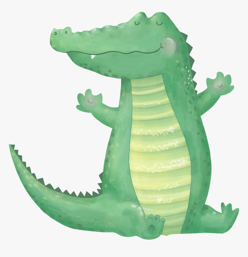 Hand Painted Cute Cartoon Crocodile Png Transparent - 可愛 手繪 鱷魚, Png Download