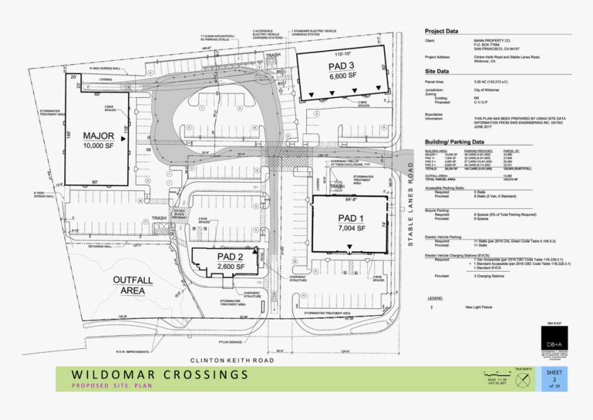 2017 07 19 Wildomar Site Plan - Technical Drawing, HD Png Download