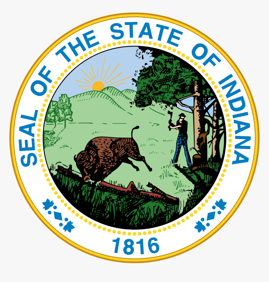 Indiana-stateseal - Seal Of The State Of Indiana Vector, HD Png Download