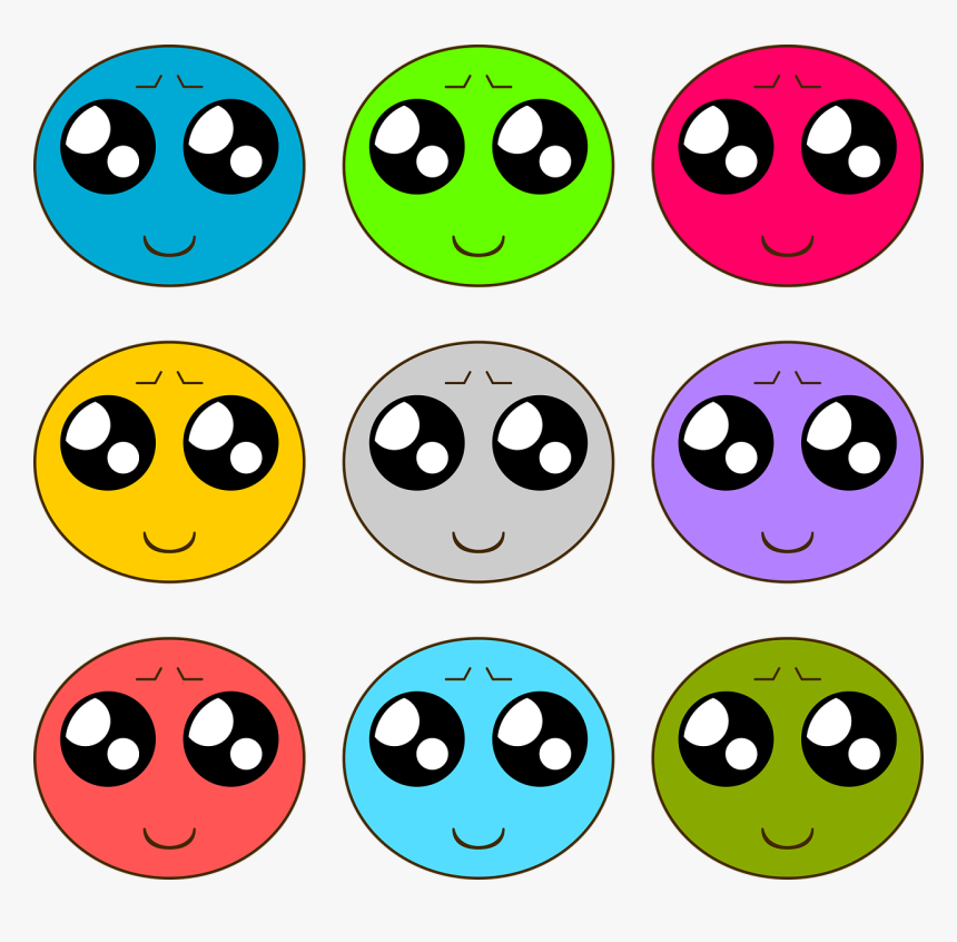 Smiley In Verschiedenen Farben, HD Png Download