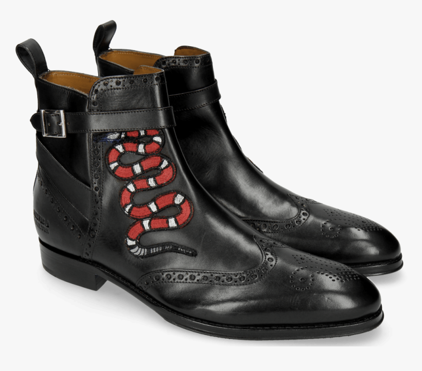 Ankle Boots Kane 9 Black Strap Black Patch Snake - Melvin And Hamilton Kane 9, HD Png Download