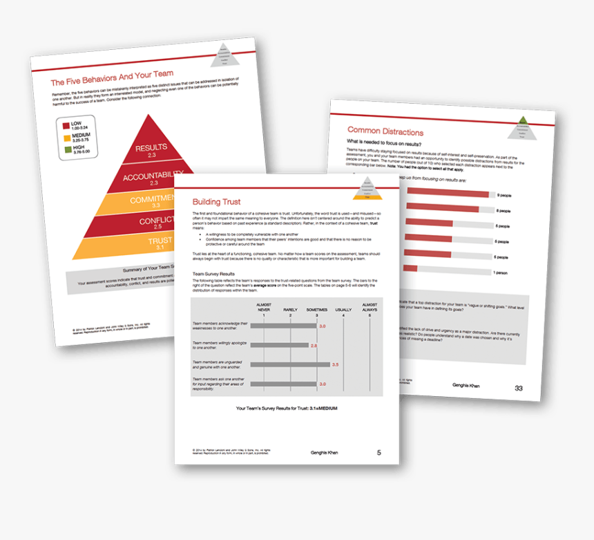 Five Behaviors Of A Cohesive Team Assessment, HD Png Download