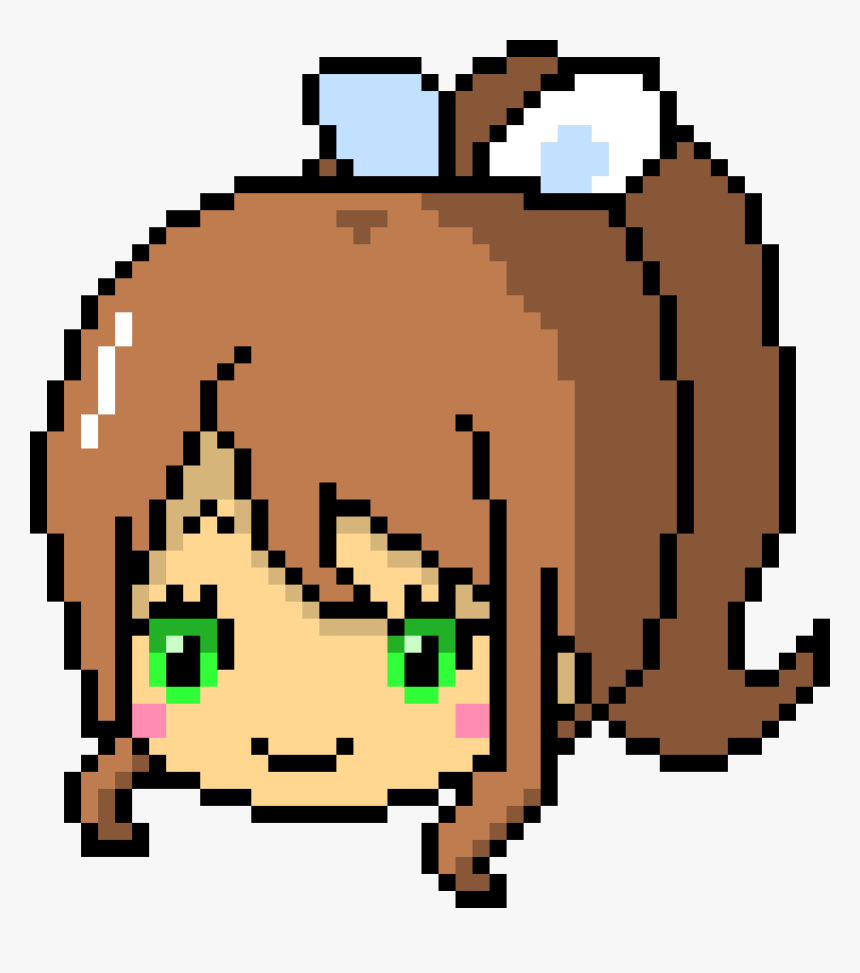 Minecraft Monika Pixel Art, HD Png Download